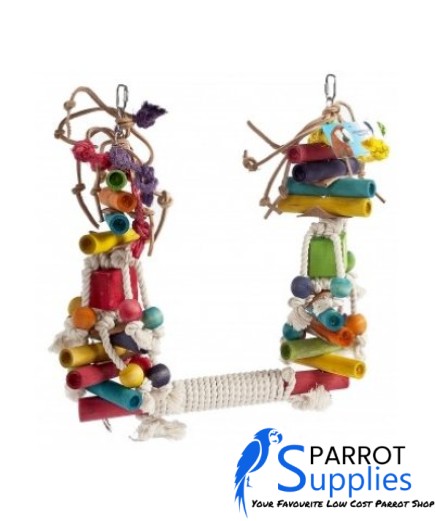 Parrot-Supplies 50cm Wooden Premium Parrot Swing - Large